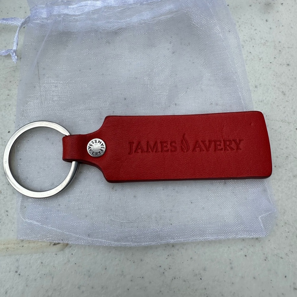 James Avery Red Leather Key Fob